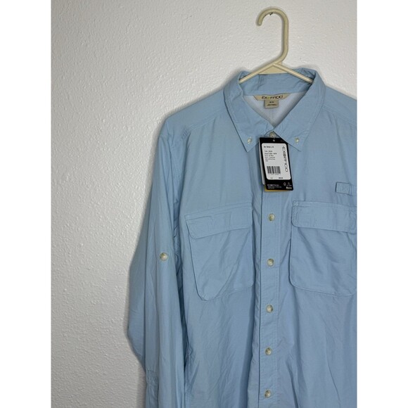 NWT EXOFFICIO Air Strip LS Vented Shirt Sz M Blue UPF 30 Quick Dry Lite Weight - Picture 2 of 16